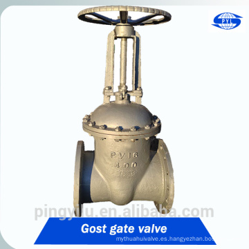 Válvula de compuerta con brida de alta presión PN16 DN100 Gost con válvula de compuerta wcb con dimensiones de tuerca de bronce de latón